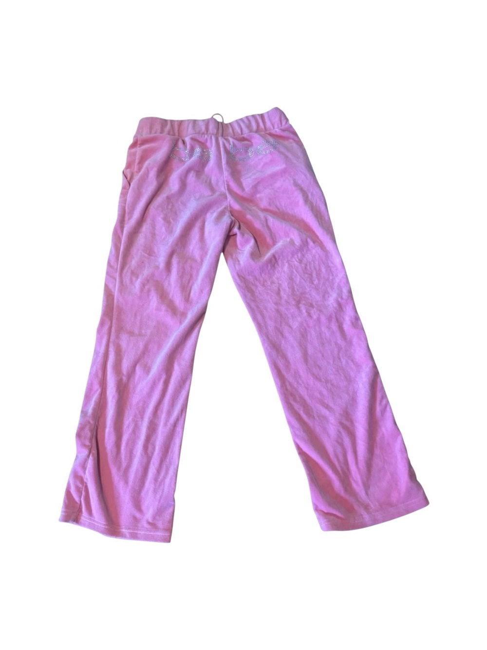 Bebe Y2K Rhinestone Pink Lounge Wide Leg Joggers Velour L